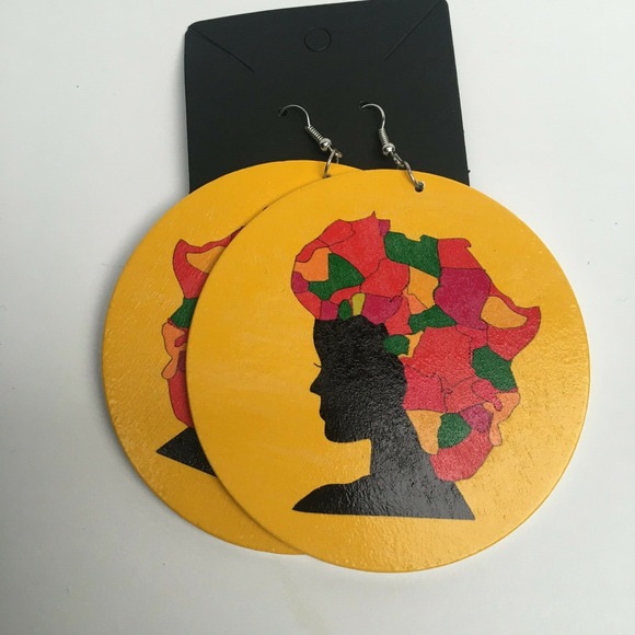 Black Woman Queen Fashion Earrings 2 Pairs New - Picture 6 of 7